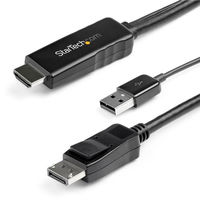 Startech.com HDMI - DisplayPort変換ケーブル 2m 4K/30Hz対応 HD2DPMM2M 1個