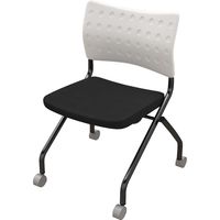 【軒先渡し】Y2K AKIRA ミーティングチェア キャスター ブラック×ホワイト TC-600-BKWH 1セット(2脚入)（直送品）