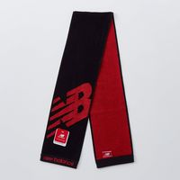 マルチウコーポレーション ニューバランスジャガードマフラータオル（A柄）ヘムデザイン　黒×赤　2枚入 5-42423-2 1セット（直送品）