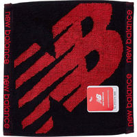 マルチウコーポレーション ニューバランスジャガードハンドタオル（A柄）ヘムデザイン　黒×赤　5枚入 5-42422-2 1セット（直送品）