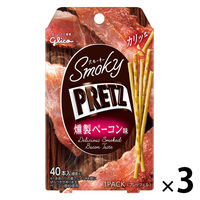 江崎グリコ スモーキープリッツ＜燻製ベーコン味＞ 3袋 プレッツェル おつまみ