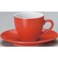 金正陶器 ユーラシア コーヒー碗 赤＆受皿 赤(6客セット） 9-93-21 6客入り（直送品）