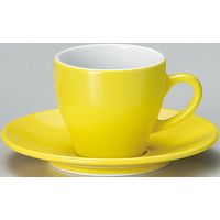 金正陶器 ユーラシア コーヒー碗 黄＆受皿 黄(6客セット） 9-93-23 6客入り（直送品）