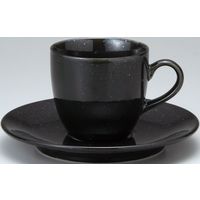 金正陶器 ベーシック コーヒー碗 黒御影＆受皿 黒御影(6客セット） 9-93-7 6客入り（直送品）