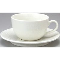 金正陶器 ベーシック カプチーノ碗 粉引＆受皿(6客セット） 9-96-19 6客入り（直送品）