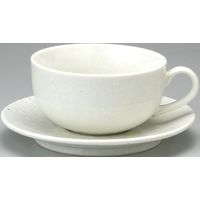 金正陶器 ベーシック スープ碗 粉引＆受皿(6客セット） 9-98-37 6客入り（直送品）