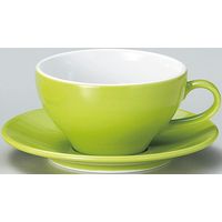 金正陶器 ユーラシア スープ碗 緑＆受皿 緑(6客セット） 9-99-11 6客入り（直送品）