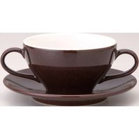 金正陶器 ユーラシアブイヨン碗 栗梅茶＆受皿 栗梅茶(6客セット） 9-99-41 6客入り（直送品）