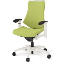 【設置込】イトーキ エフチェア ハイバック 布張り 可動肘 ハンガー付 ウレタンキャスター 白ベース 白脚 モスグリーン 1脚（直送品）