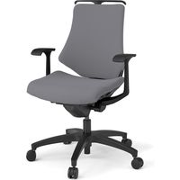 【設置込】イトーキ エフチェア ローバック 布張り 固定肘 ハンガー付 ウレタンキャスター 黒ベース 黒脚 ライトグレー 1脚（直送品）