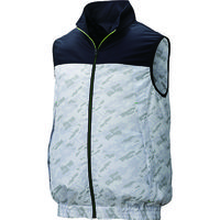 空調服 ポリエステル製カジュアル空調ベストウェアのみネイビー×薄グレーカモLL KU92020-C16-S4 1着 215-7391（直送品）