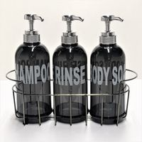 センコー モビリア ボトル（ソープ・シャンプー・リンス）＆CABLEボトルラック Dグレー HW-CHY 1セット（4個）（直送品）