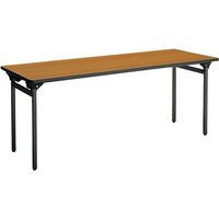 【設置込】コクヨ 会議用テーブル KT-500 折畳みテーブル 棚無 角脚塗装 幅1800×奥行750×高さ700mm チーク 1台（直送品）