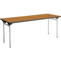 【設置込】コクヨ 会議用テーブル KT-500 折畳みテーブル 棚無 丸脚メッキ 幅1800