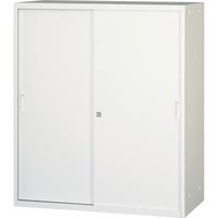 【車上渡し】アール・エフ・ヤマカワ 書庫 壁面スチール収納 引違戸 幅900×奥行450×高さ1050mm グレー 1台（直送品）