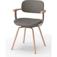 【設置込】イトーキ vertebra03(バーテブラ03) チェア 肘付 4本脚 木脚 ライト ダークオリーブ×Cブラウン×オーク ライト 1脚（直送品）