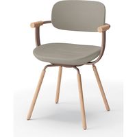 【設置込】イトーキ vertebra03(バーテブラ03) チェア 肘付 4本脚 木脚 ライト エクリュベージュ×Cブラウン×オーク ライト 1脚（直送品）