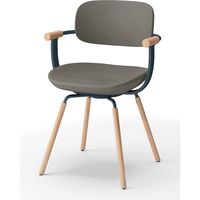 【設置込】イトーキ vertebra03(バーテブラ03) チェア 肘付 4本脚 木脚 ライト ダークオリーブ×ダークグリーン×オーク ライト 1脚（直送品）