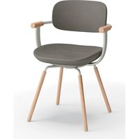 【設置込】イトーキ vertebra03(バーテブラ03) チェア 肘付 4本脚 木脚 ライト ダークオリーブ×ペールオリーブ×オーク ライト 1脚（直送品）