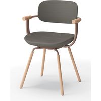 【設置込】イトーキ vertebra03(バーテブラ03) チェア 肘付 4本脚 木脚 ライト トープブラウン×Cブラウン×オーク ライト 1脚（直送品）