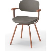 【設置込】イトーキ vertebra03(バーテブラ03) チェア 肘付 4本脚 木脚 ダーク ダークオリーブ×Cブラウン×オーク ダーク 1脚（直送品）