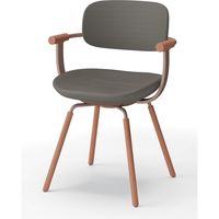 【設置込】イトーキ vertebra03(バーテブラ03) チェア 肘付 4本脚 木脚 ダーク トープブラウン×Cブラウン×オーク ダーク 1脚（直送品）