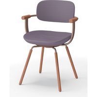 【設置込】イトーキ vertebra03(バーテブラ03) チェア 肘付 4本脚 木脚 ダーク グレイッシュパープル×Cブラウン×オーク ダーク 1脚（直送品）