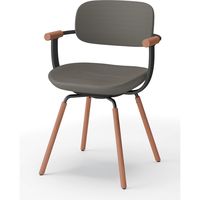 【設置込】イトーキ vertebra03(バーテブラ03) チェア 肘付 4本脚 木脚 ダーク トープブラウン×ブラックT×オーク ダーク 1脚（直送品）