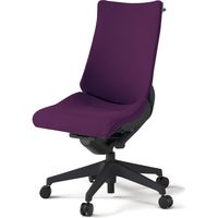 【組立設置込】イトーキ アクトチェア ハイバック 布張 ランバー付 肘無 樹脂脚 ナイロンキャスター ハンガー付 黒×プラムパープル 1脚（直送品）