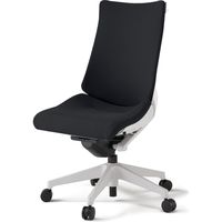 【組立設置込】イトーキ アクトチェア ハイバック 布張 ランバー付 肘無 樹脂脚 ナイロンキャスター ハンガー付 白×ブラックT 1脚（直送品）