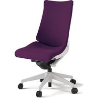 【組立設置込】イトーキ アクトチェア ハイバック 布張 ランバー付 肘無 樹脂脚 ナイロンキャスター ハンガー付 白×プラムパープル 1脚（直送品）