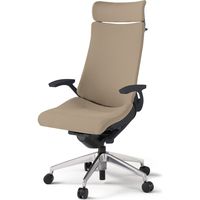 【組立設置込】イトーキ アクトチェア EXハイバック 布張 ランバー付 固定肘 アルミ脚 ナイロンキャスター ハンガー付 黒×サンドイエロー 1脚（直送品）