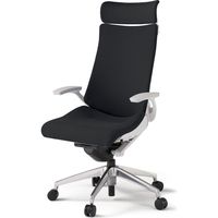 【組立設置込】イトーキ アクトチェア EXハイバック 布張 ランバー付 固定肘 アルミ脚 ナイロンキャスター ハンガー付 白×ブラックT 1脚（直送品）