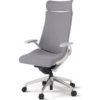 【組立設置込】イトーキ アクトチェア EXハイバック 布張 ランバー付 固定肘 アルミ脚 ナイロンキャスター ハンガー付 白×ライトグレーＷ 1脚（直送品）