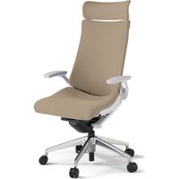 【組立設置込】イトーキ アクトチェア EXハイバック 布張 ランバー付 固定肘 アルミ脚 ナイロンキャスター ハンガー付 白×サンドイエロー 1脚（直送品）