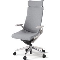 【組立設置込】イトーキ アクトチェア EXハイバック 布張 ランバー付 固定肘 アルミ脚 ナイロンキャスター ハンガー付 灰×ホワイトグレーＴ 1脚（直送品）