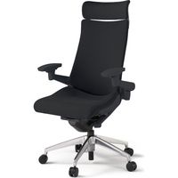 【組立設置込】イトーキ アクトチェア EXハイバック 布張 ランバー付 可動肘 アルミ脚 ウレタンキャスター ハンガー無 黒×ブラックT 1脚（直送品）