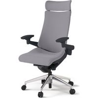 【組立設置込】イトーキ アクトチェア EXハイバック 布張 ランバー付 可動肘 アルミ脚 ウレタンキャスター ハンガー無 黒×ライトグレーＷ 1脚（直送品）