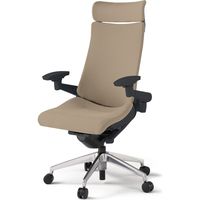 【組立設置込】イトーキ アクトチェア EXハイバック 布張 ランバー付 可動肘 アルミ脚 ウレタンキャスター ハンガー無 黒×サンドイエロー 1脚（直送品）