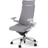 【組立設置込】イトーキ アクトチェア EXハイバック 布張 ランバー付 可動肘 アルミ脚 ウレタンキャスター ハンガー無 白×ライトグレーＷ 1脚（直送品）