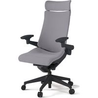 【組立設置込】イトーキ アクトチェア EXハイバック 布張 ランバー付 可動肘 樹脂脚 ナイロンキャスター ハンガー無 黒×ライトグレーＷ 1脚（直送品）