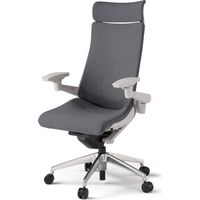 【組立設置込】イトーキ アクトチェア EXハイバック 布張 ランバー付 可動肘 アルミ脚 ウレタンキャスター ハンガー無 灰×ダークグレーＴ 1脚（直送品）