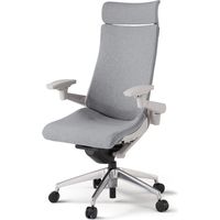 【組立設置込】イトーキ アクトチェア EXハイバック 布張 ランバー付 可動肘 アルミ脚 ウレタンキャスター ハンガー無 灰×ホワイトグレーＴ 1脚（直送品）