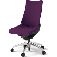 【設置込】イトーキ アクトチェア ハイバック 布張 ランバー無 肘無 アルミ脚 ウレタンキャスター ハンガー無 黒×プラムパープル 1脚（直送品）
