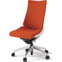 【設置込】イトーキ アクトチェア ハイバック 布張 ランバー無 肘無 アルミ脚 ウレタンキャスター ハンガー無 白×アンバーオレンジ 1脚（直送品）