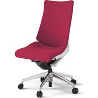 【設置込】イトーキ アクトチェア ハイバック 布張 ランバー無 肘無 アルミ脚 ウレタンキャスター ハンガー無 白×ラズベリーレッド 1脚（直送品）