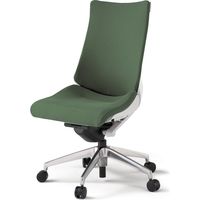 【設置込】イトーキ アクトチェア ハイバック 布張 ランバー無 肘無 アルミ脚 ウレタンキャスター ハンガー無 白×アイビーグリーン 1脚（直送品）