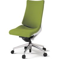 【設置込】イトーキ アクトチェア ハイバック 布張 ランバー無 肘無 アルミ脚 ウレタンキャスター ハンガー無 白×モスグリーン 1脚（直送品）