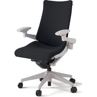 【組立設置込】イトーキ アクトチェア ハイバック 布張 ランバー無 可動肘 樹脂脚 ナイロンキャスター ハンガー付 灰×ブラックT 1脚（直送品）