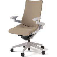 【組立設置込】イトーキ アクトチェア ハイバック 布張 ランバー無 可動肘 樹脂脚 ナイロンキャスター ハンガー付 灰×サンドイエロー 1脚（直送品）